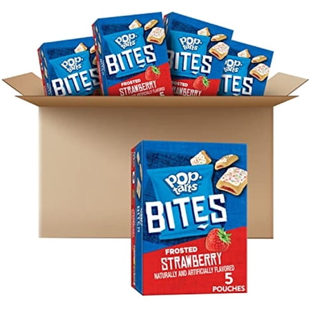 Pop-Tarts Bites, Tasty Filled Pastry Bites, Frosted Strawberry, 2.188Lb Case (25 Count)