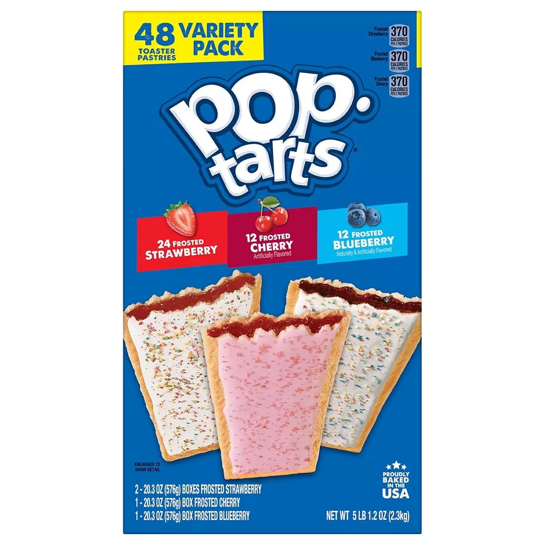 PopTarts Blueberry, Cherry, and Strawberry Variety Pack, 48 ct