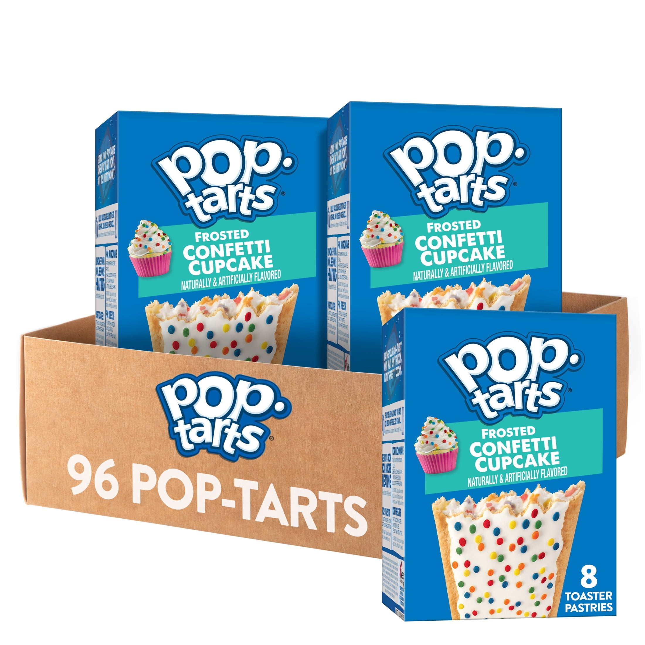 (12 pack) Pop-Tarts Frosted Confetti Cupcake Toaster Pastries, Breakfast Foods, Shelf-Stable, 13.5 oz (8 Count)