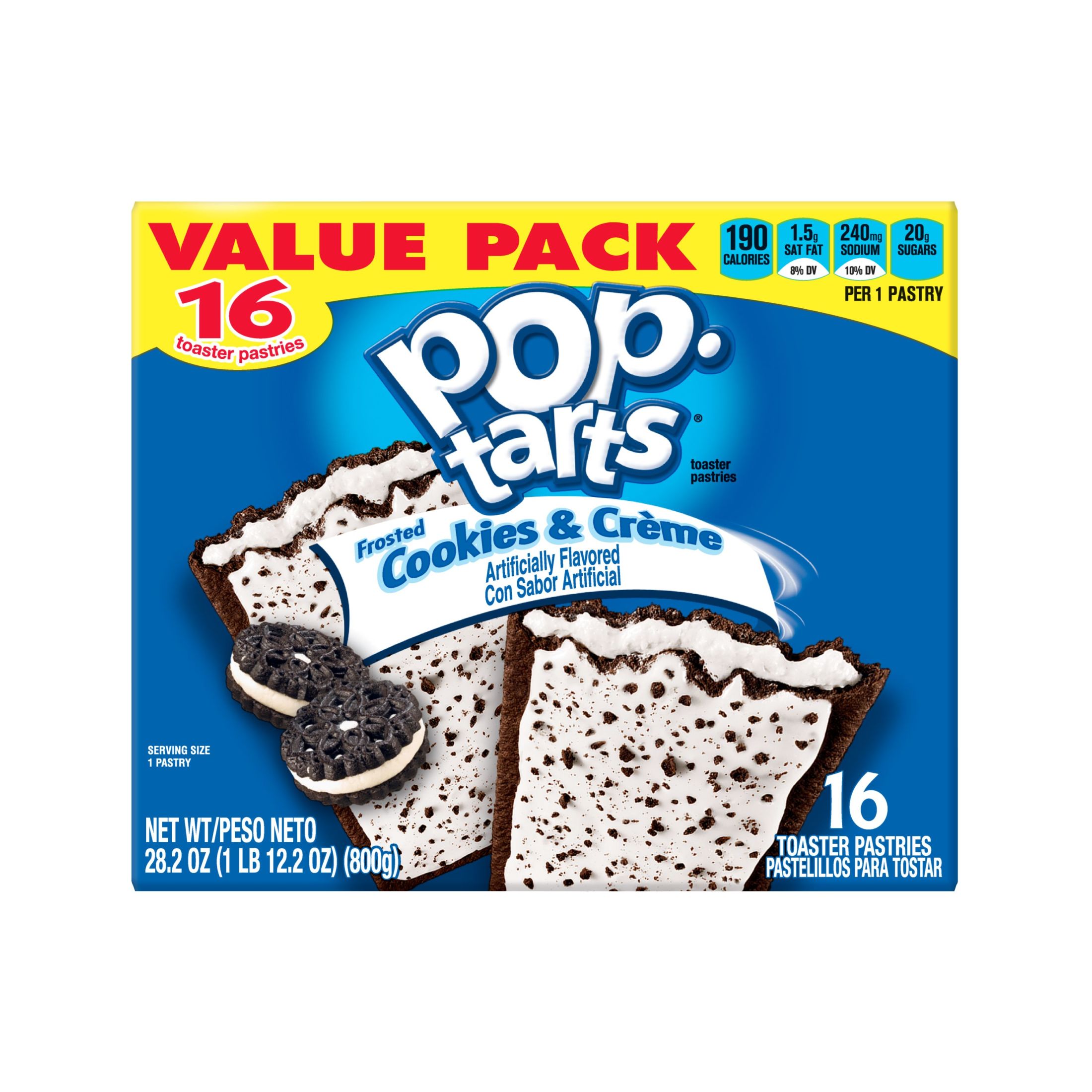Pop-Tarts Cookies and Creme Breakfast Toaster Pastries, 28.2 oz, 16 Count - image 1 of 9