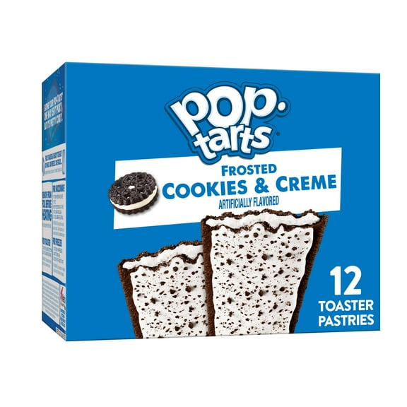 Pop-Tarts Frosted Cookies and Creme Toaster Pastries, Breakfast Foods, Shelf-Stable, 20.3 oz (12 Count)