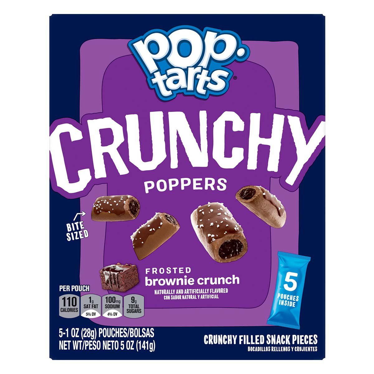 2 Pack - Pop-Tarts Crunchy Poppers Frosted Brownie Crunch Crunchy Filled Snack Pieces, 5 oz - 5 ct