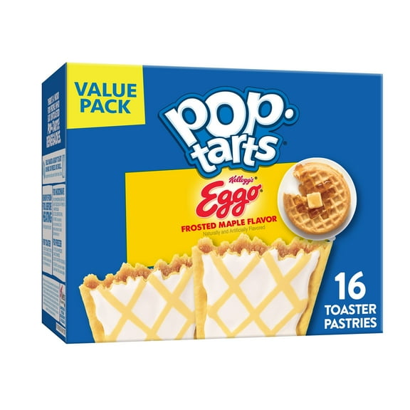 Pop-Tarts Eggo Frosted Maple Flavor Toaster Pastries, Breakfast Foods, Shelf-Stable, 27 oz (16 Count)
