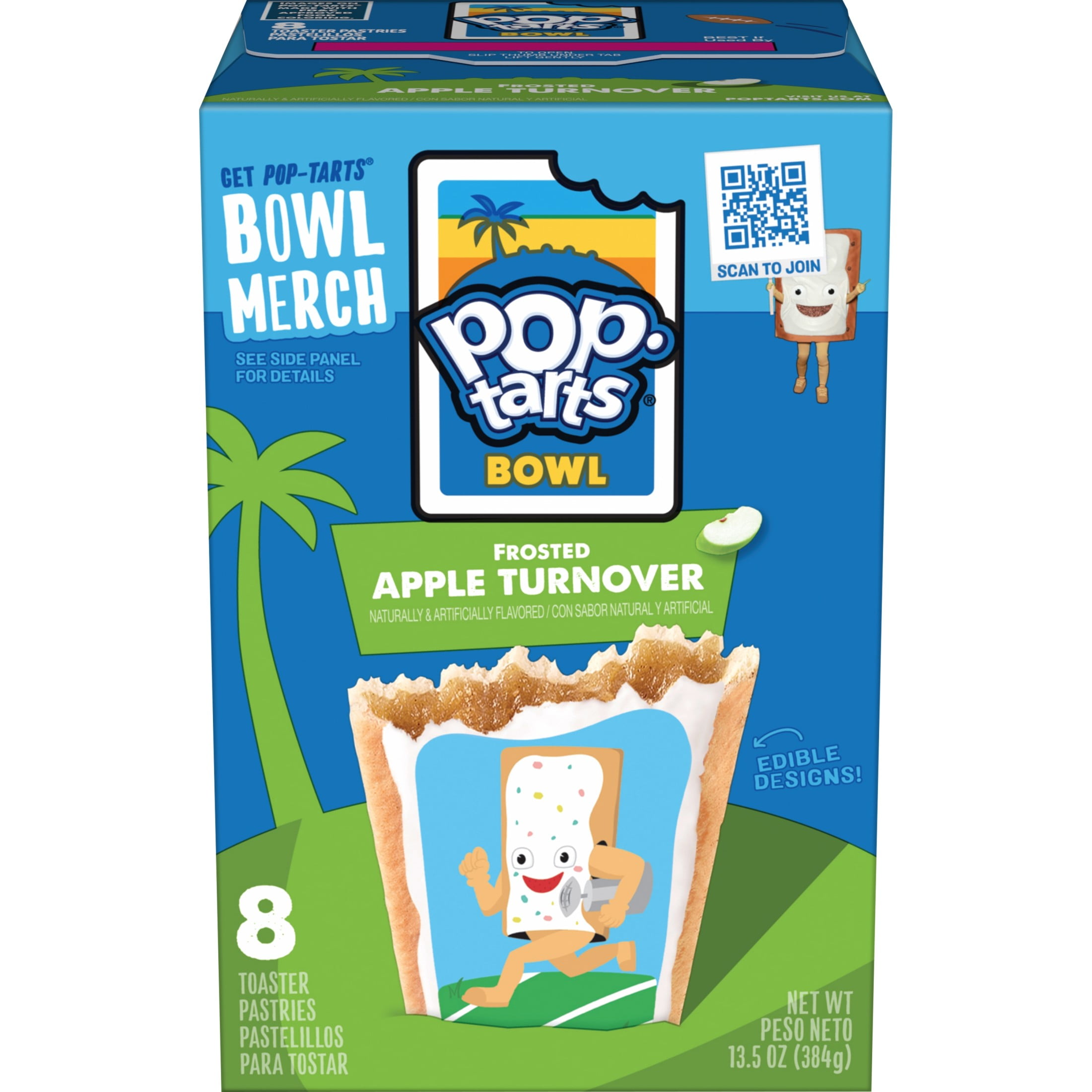 Pop-Tarts Frosted Apple Turnover Toaster Pastries, Breakfast Foods, Shelf-Stable, 13.5 oz (8 Count)