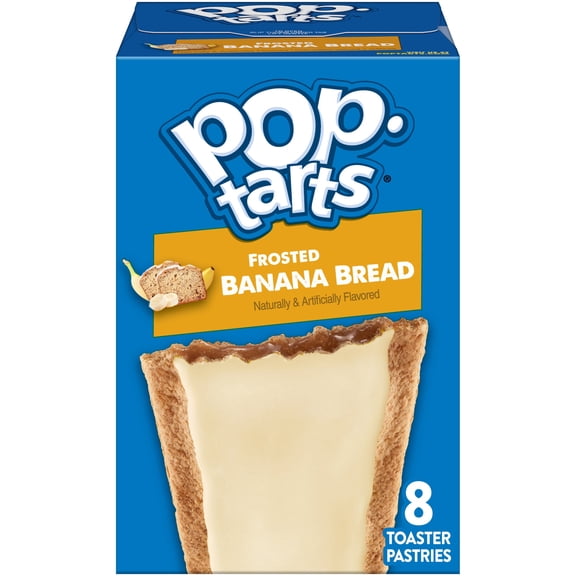 Pop-Tarts Frosted Banana Bread Toaster Pastries, Breakfast Foods, Shelf-Stable, 13.5 oz (8 Count)