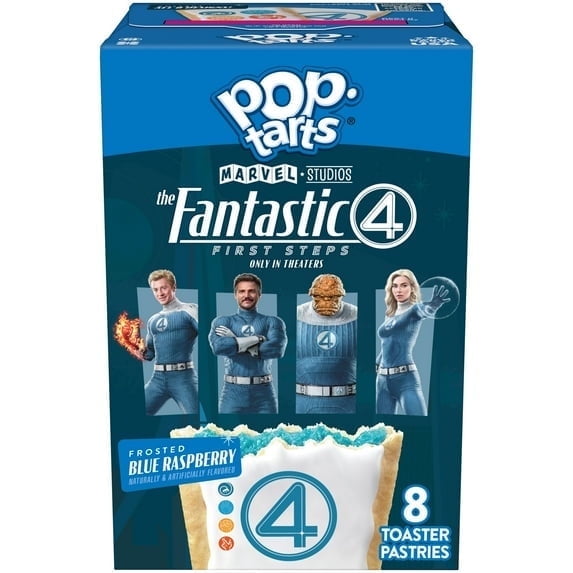 Pop-Tarts Frosted Blue Raspberry Toaster Pastries, Breakfast Food, Shelf-Stable, 13.5 oz (8 Count) - 4 Pack