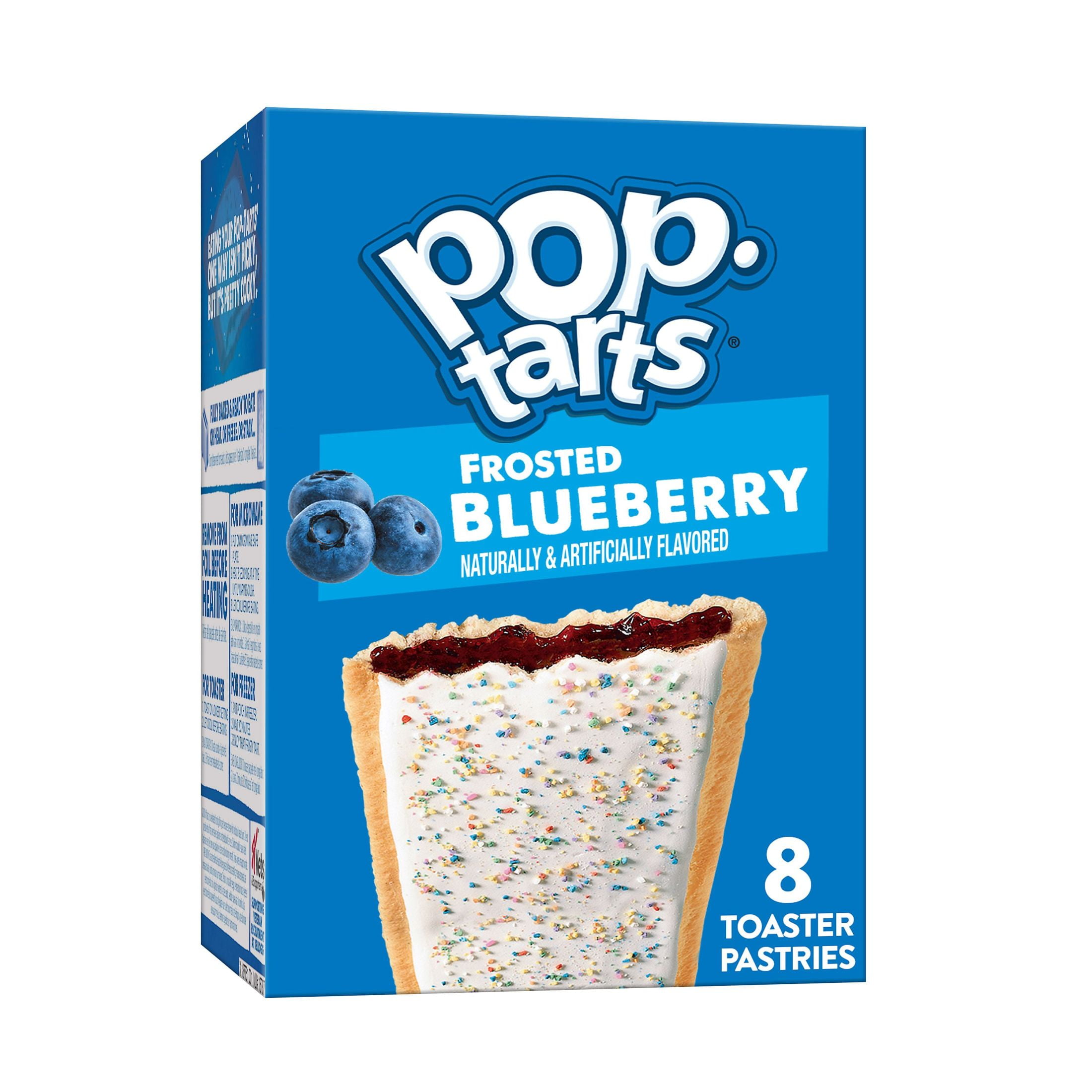 Pop-Tarts Frosted Blueberry Toaster Pastries, Breakfast Foods, Shelf-Stable, 13.5 oz (8 Count)