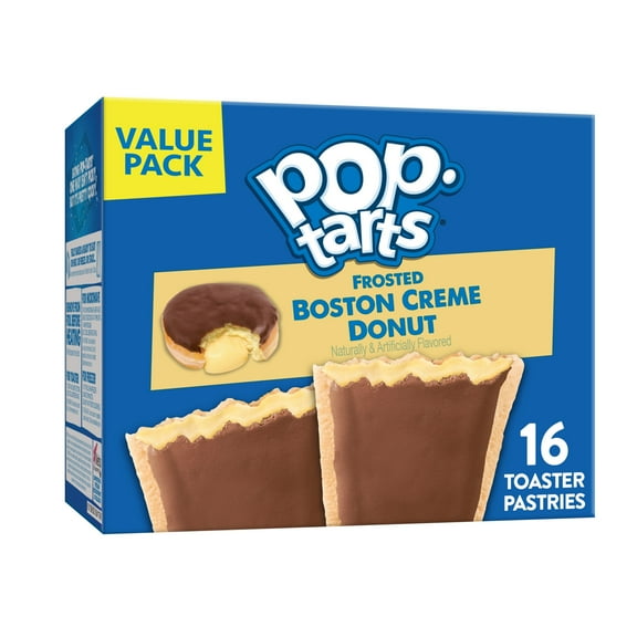 Pop-Tarts Frosted Boston Creme Donut Toaster Pastries, Breakfast Foods, Shelf-Stable, 27 oz (16 Count)