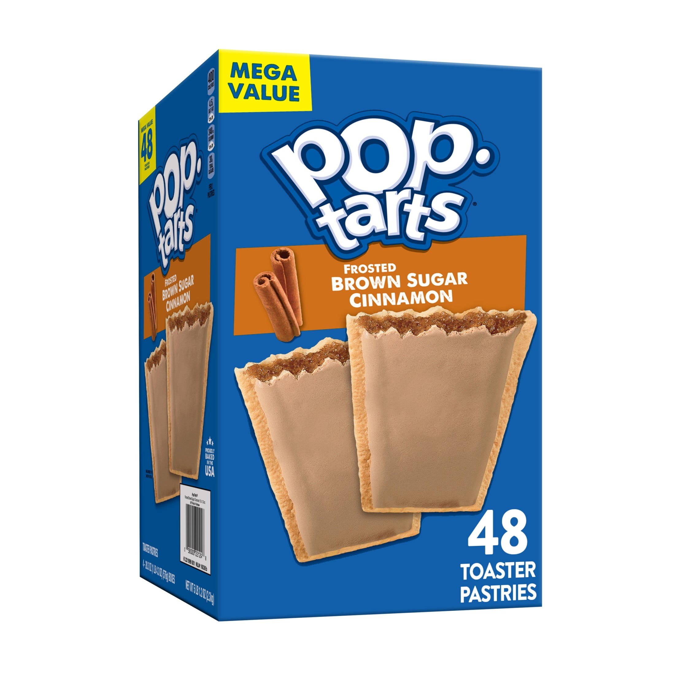 Pop-Tarts Frosted Brown Sugar Cinnamon Toaster Pastries, Breakfast Foods, Shelf-Stable, 81.2 oz (48 Count)