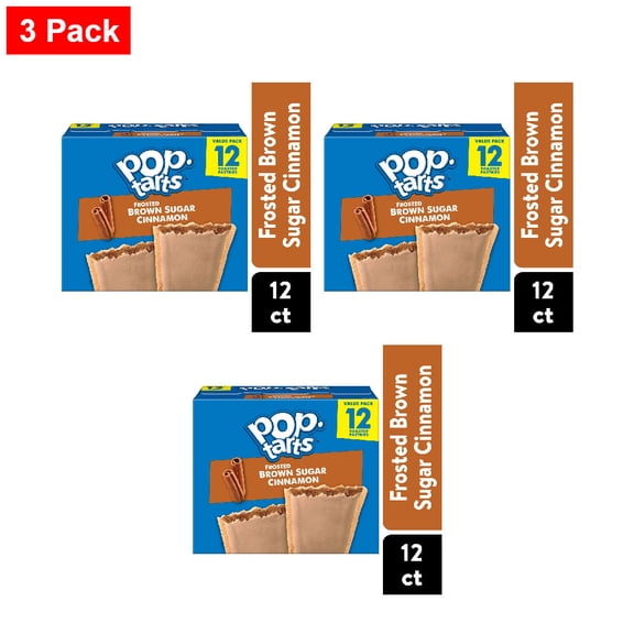 Pop-Tarts Frosted Brown Sugar Cinnamon Value Pack Toaster Pastries 12 ct - 3 Pack