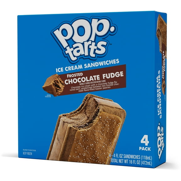 Pop-Tarts Frosted Chocolate Fudge Ice Cream Sandwiches, 4 fl oz, 4 pack (Frozen)