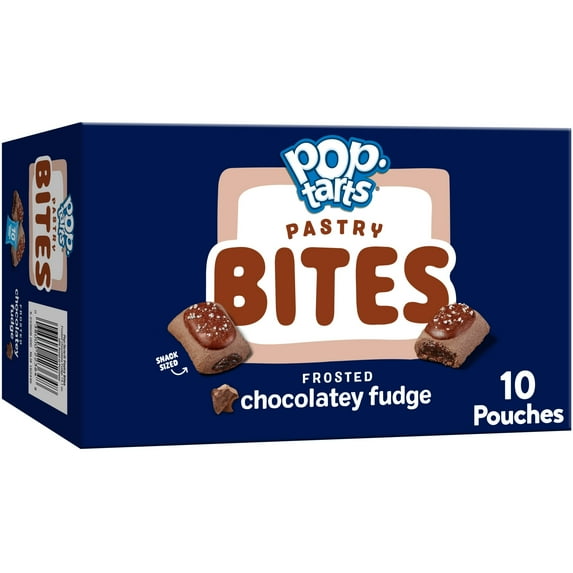 Pop-Tarts Frosted Chocolatey Fudge Baked Pastry Bites, Kids Snacks, Shelf-Stable, 14.1 oz (10 Count)