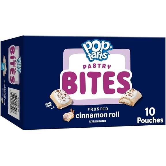 Pop-Tarts Frosted Cinnamon Roll Baked Pastry Bites, Kids Snacks, Shelf-Stable, 14.1 oz (10 Count)