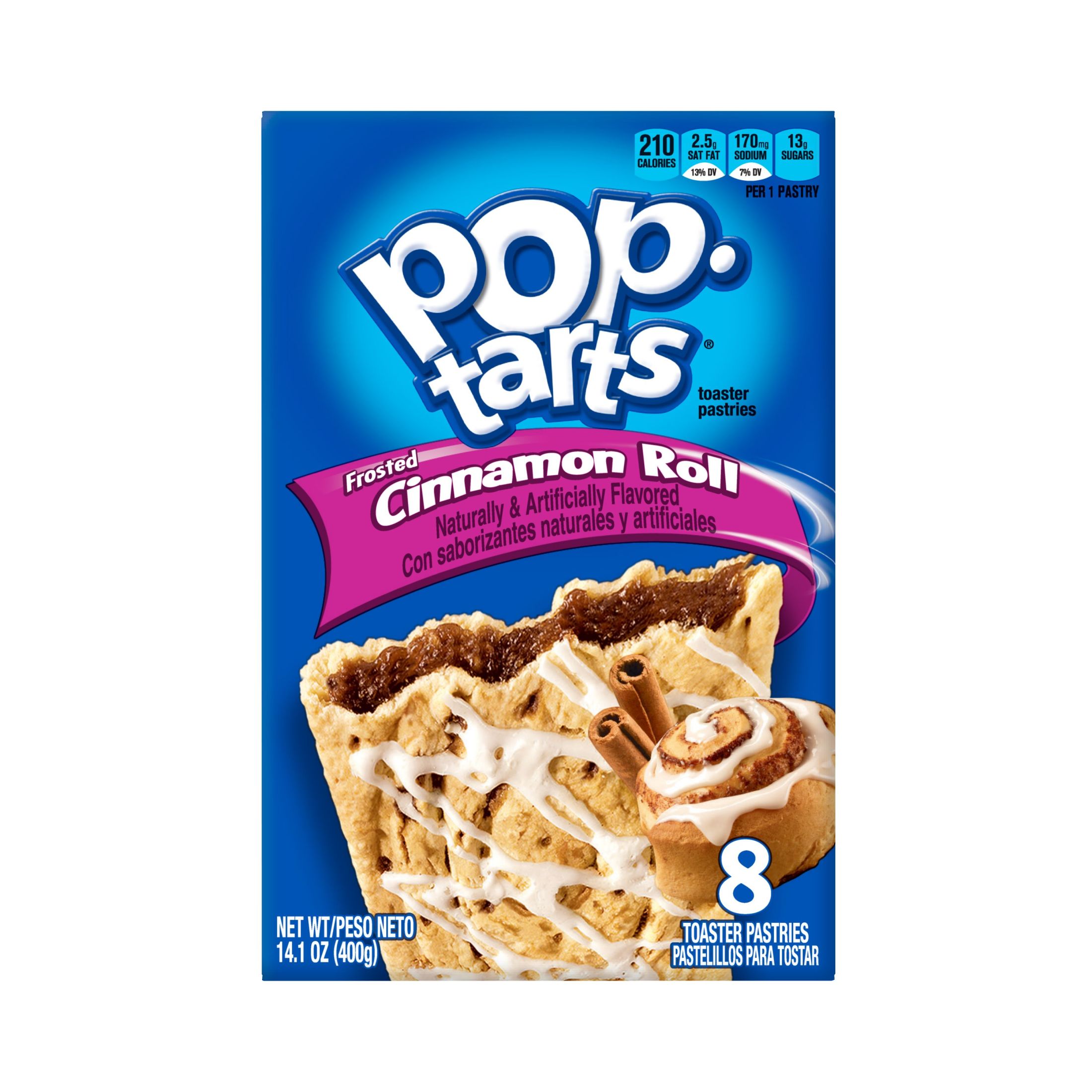 Pop-Tarts Frosted Cinnamon Roll Breakfast Toaster Pastries, 14.1 oz, 8 Count - image 1 of 9