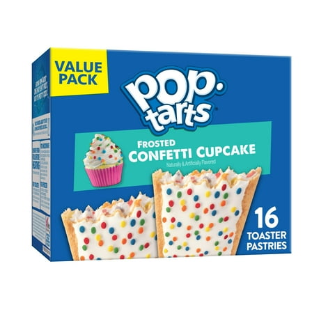 Pop-Tarts Frosted Confetti Cupcake Toaster Pastries, Breakfast Foods, Shelf-Stable, 27 oz (16 Count)