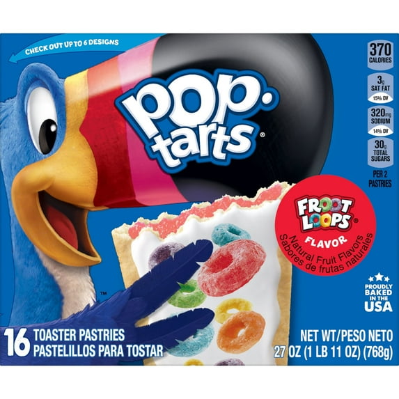 Pop-Tarts Frosted Froot Loops Breakfast Toaster Pastries, 27 oz, 8 Count