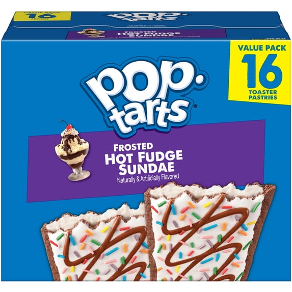 Pop-Tarts Frosted Hot Fudge Sundae Toaster Pastries, Breakfast Foods, Shelf-Stable, 27 oz (16 Count)