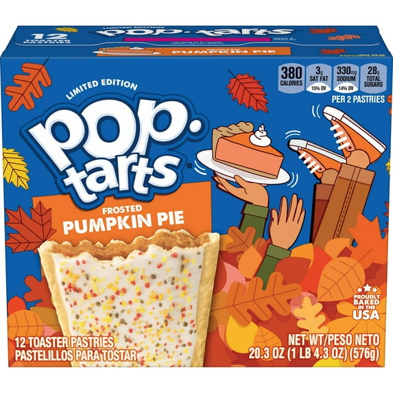 Pop-Tarts Frosted Pumpkin Pie Toaster Pastries, Breakfast Foods, Shelf-Stable, 20.3 oz (12 Count)