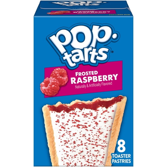 Pop-Tarts Frosted Raspberry Toaster Pastries, Breakfast Foods, Shelf-Stable, 13.5 oz (8 Count)
