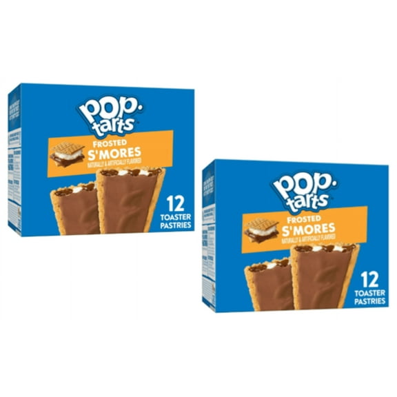 Pop-Tarts Frosted S'mores Instant Breakfast Toaster Pastries, Shelf-Stable, Ready-to-Eat, 20.3 oz, 12 Count Box - (2 Boxes Included = 24 Count)