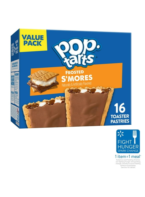 Pop-Tarts Frosted S'mores Instant Breakfast Toaster Pastries, Shelf-Stable, Ready-to-Eat, 27 oz, 16 Count Box