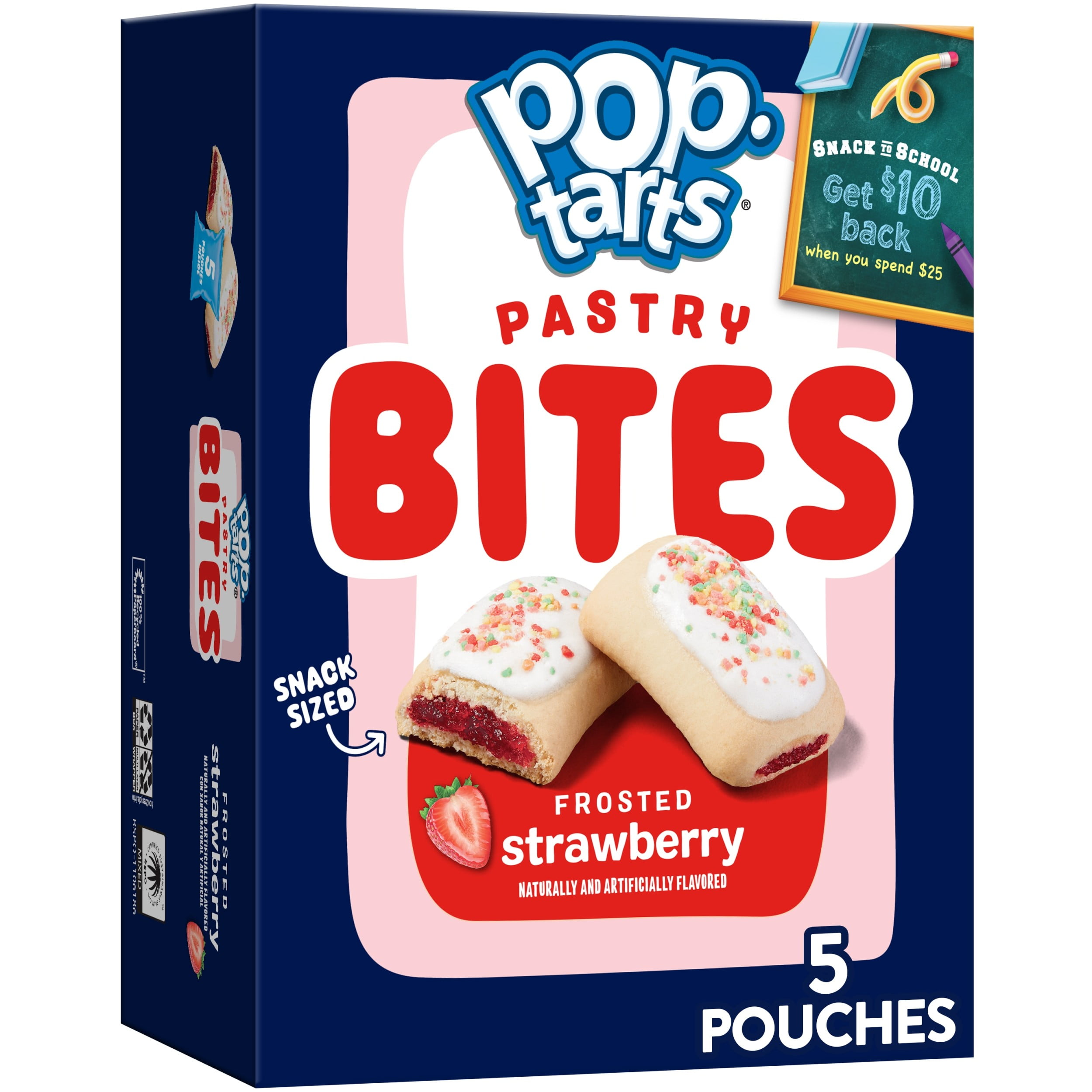Pop-Tarts Frosted Strawberry Baked Pastry Bites, Kids Snacks, Shelf-Stable, 7 oz (5 Count)