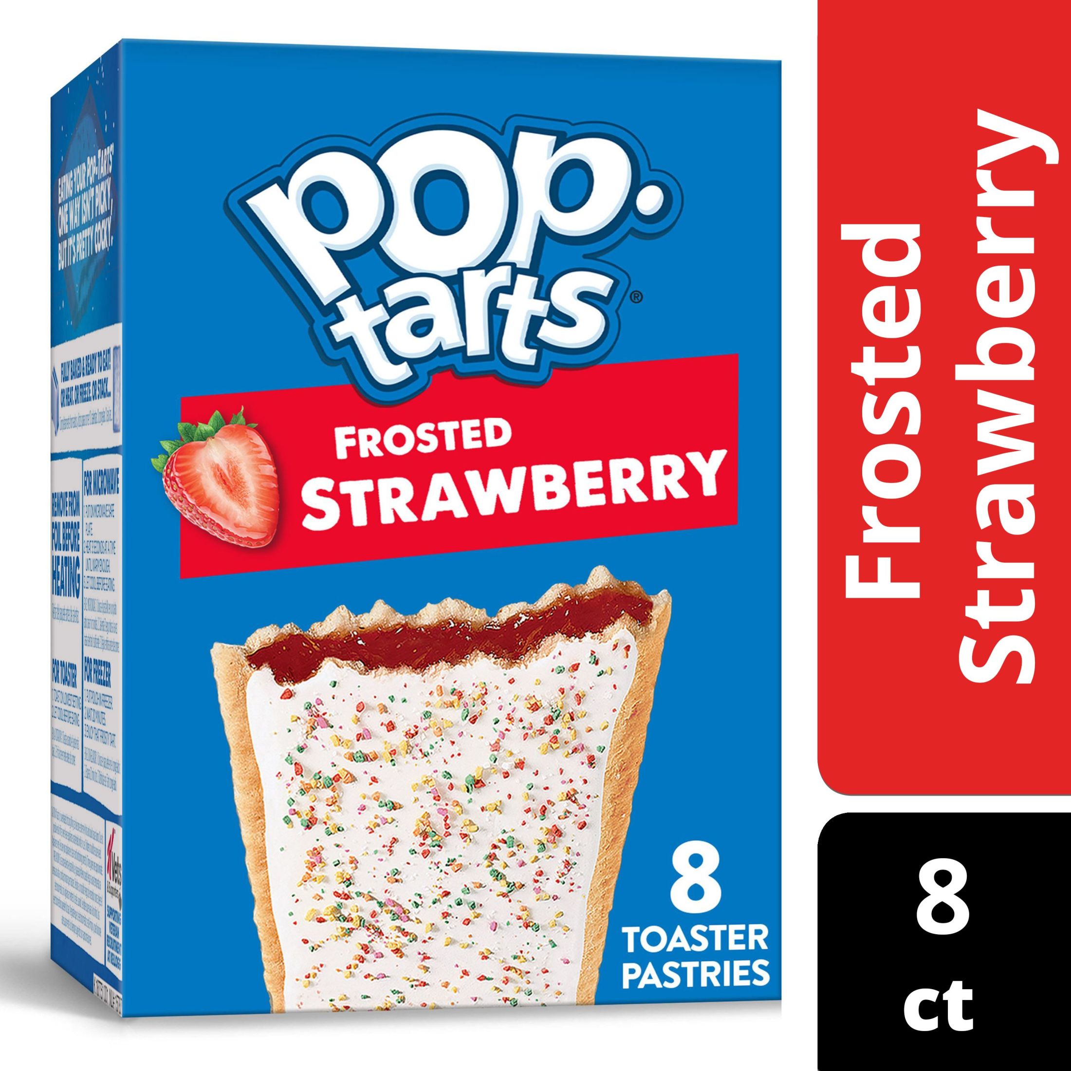 Pop-Tarts Frosted Strawberry Instant Breakfast Toaster Pastries, Shelf-Stable, Ready-to-Eat, 13.5 oz, 8 Count Box - image 1 of 15