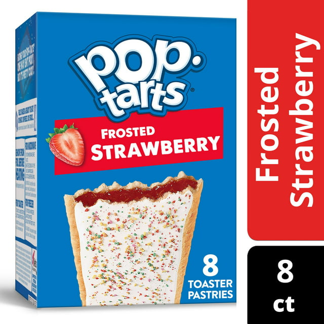 Pop-Tarts Frosted Strawberry Instant Breakfast Toaster Pastries, Shelf-Stable, Ready-to-Eat, 13.5 oz, 8 Count Box