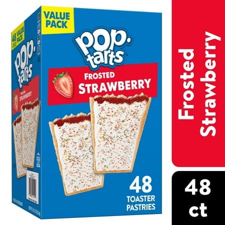 Pop-Tarts Frosted Strawberry Instant Breakfast Toaster Pastries, Shelf-Stable, Ready-to-Eat, 81.2 oz, 48 Count Box