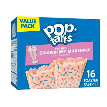 Pop-Tarts Frosted Strawberry Milkshake Toaster Pastries, Breakfast Foods, Shelf-Stable, 27 oz (16 Count)