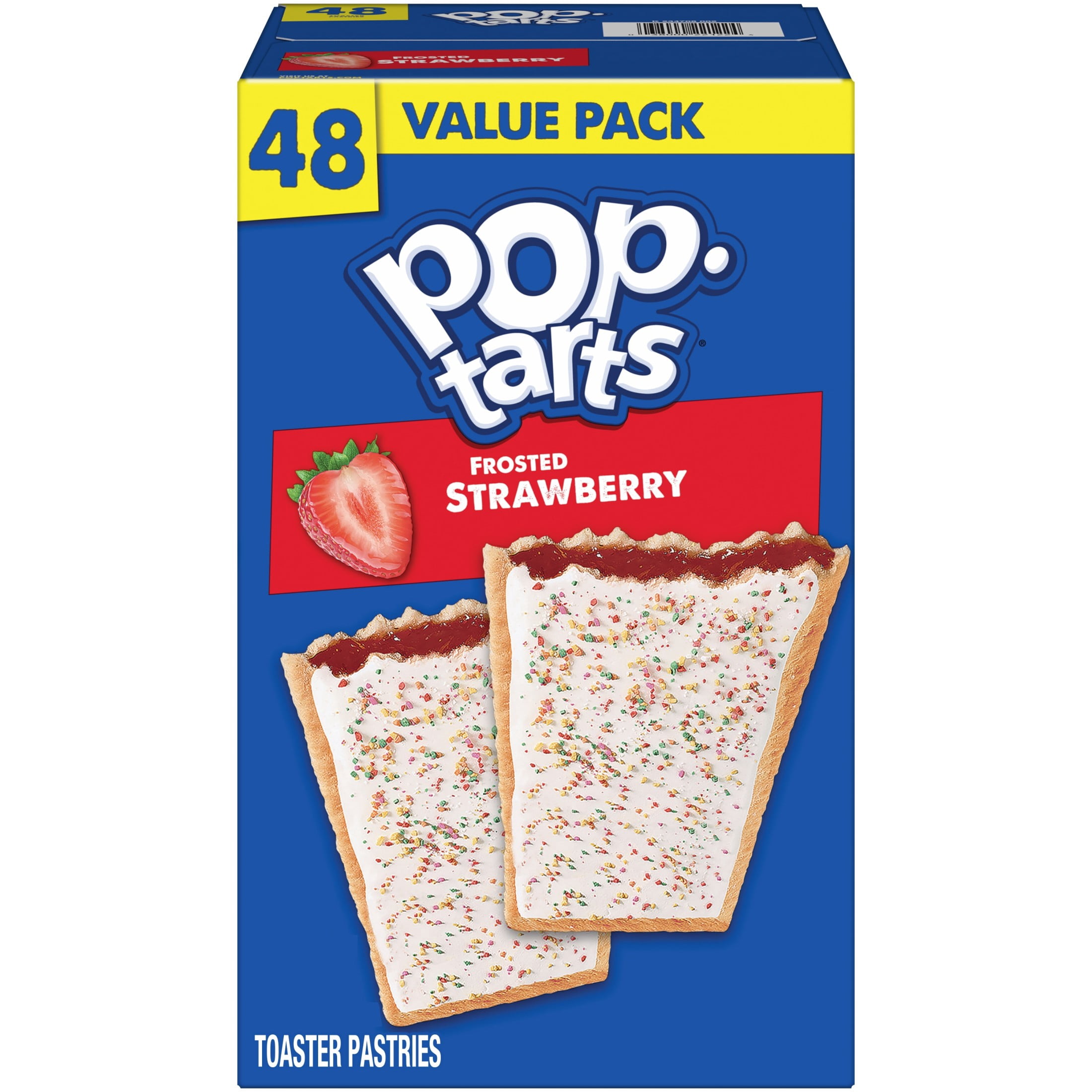 Pop-Tarts Frosted Strawberry Toaster Pastries, Breakfast Foods, Shelf-Stable, 81.2 oz (48 Count)
