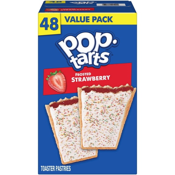 Pop-Tarts Frosted Strawberry Toaster Pastries, Breakfast Foods, Shelf-Stable, 81.2 oz (48 Count)