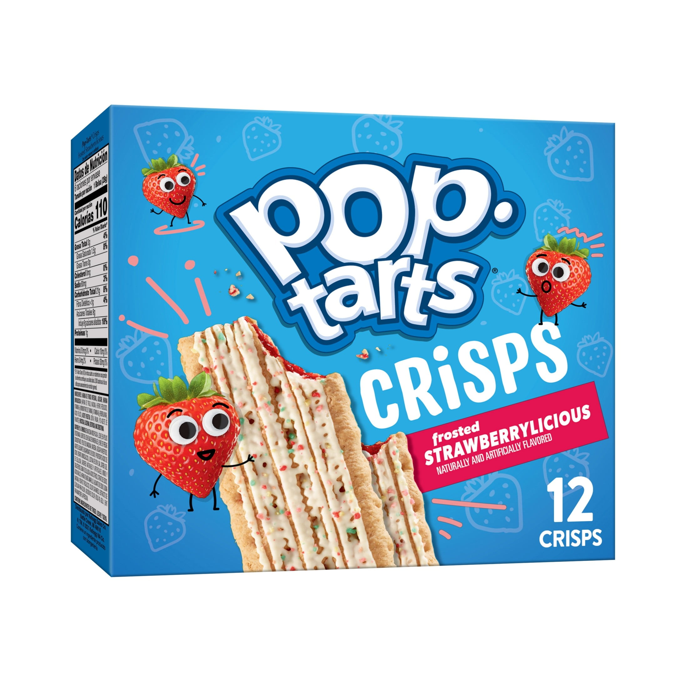 Pop-Tarts Frosted Strawberrylicious Baked Crisps, Made with Whole Grain, Shelf-Stable, 5.9 oz (12 Count)