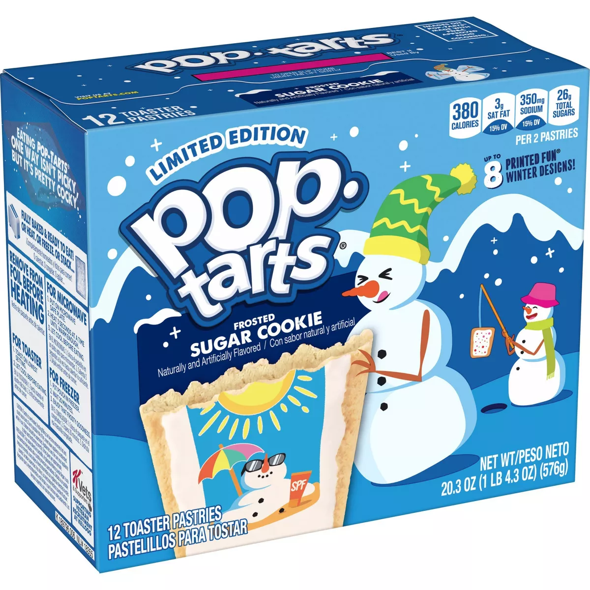 PopTarts Frosted Sugar Cookie Pastries Classic Blue Box Limited