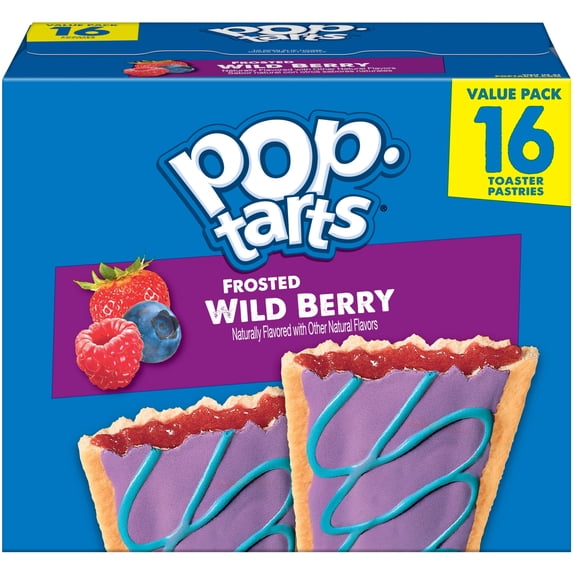 Pop-Tarts Frosted Wild Berry Toaster Pastries, Breakfast Foods, Shelf-Stable, 27 oz (16 Count)