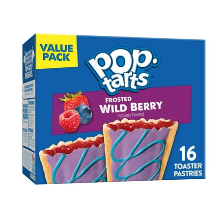 Pop-Tarts Frosted Wild Berry Toaster Pastries, Breakfast Foods, Shelf-Stable, 27 oz (16 Count)