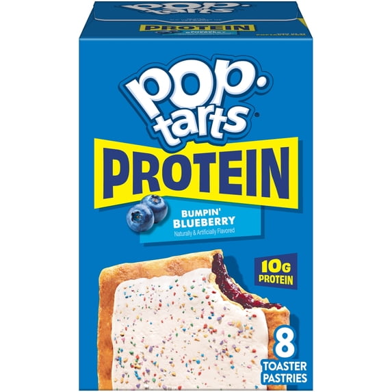 Pop-Tarts Protein Bumpin' Blueberry Toaster Pastries, 8ct, 10g Protein ...
