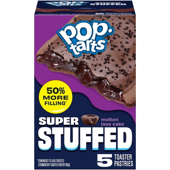 Pop-Tarts Super Stuffed Molten Lava Cake Toaster Pastries, 50% More Filling, Shelf-Stable, 10.9 oz (5 Count)