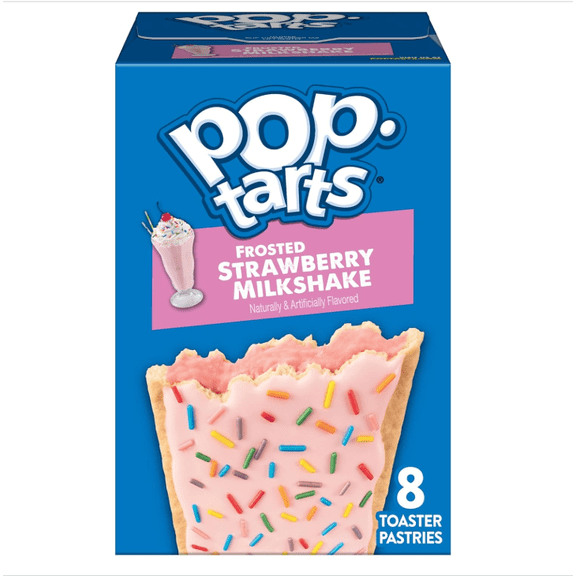 Pop-Tarts Toaster Pastries Frosted Strawberry Milkshake Breakfast Foods Kids Snacks, 8 Pop-Tarts