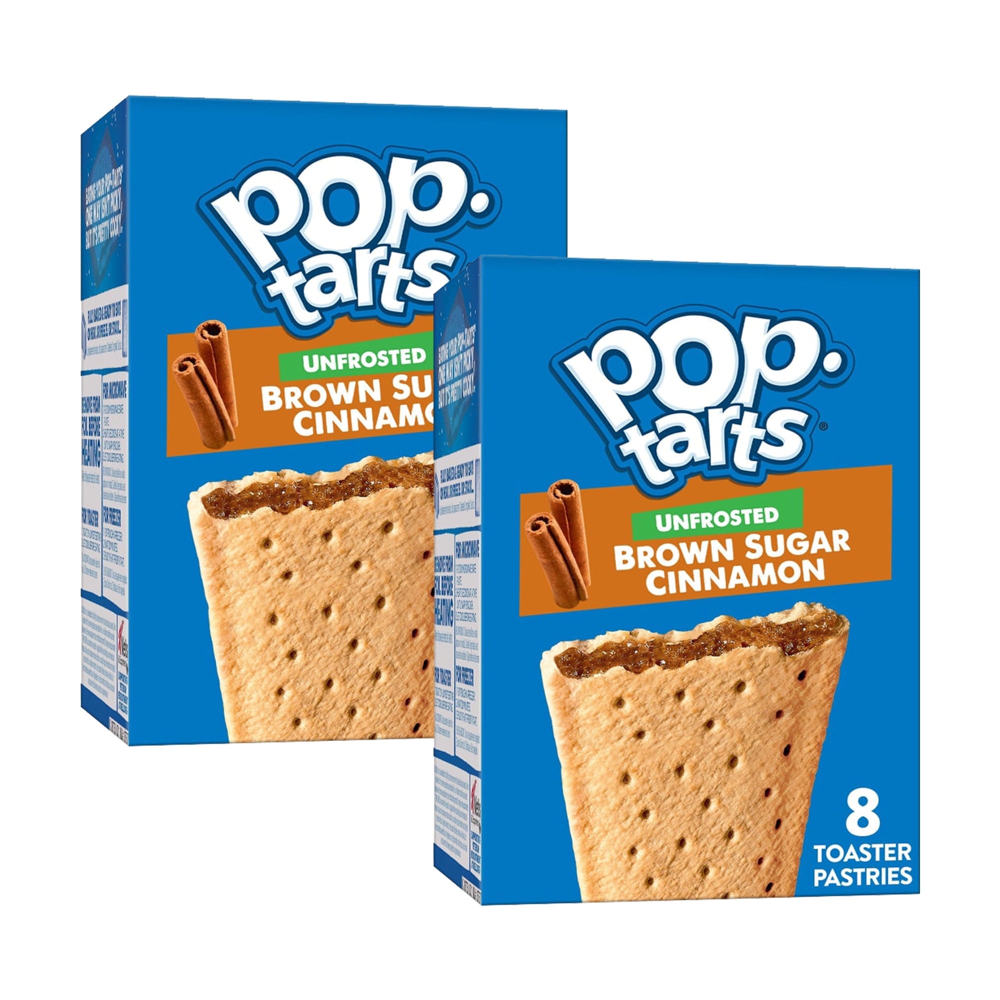 Pop Tarts Toaster Pastries, Unfrosted Brown Sugar Cinnamon 8 ct (Pack of 2)