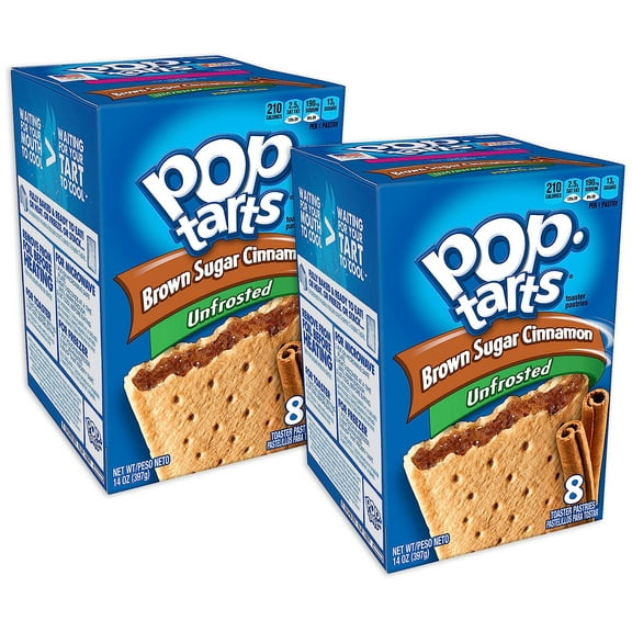 Pop Tarts Toaster Pastries, Unfrosted Brown Sugar Cinnamon 8 ea (Pack of 2) HB3