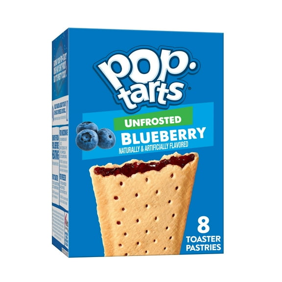 Pop-Tarts Unfrosted Blueberry Toaster Pastries, Breakfast Foods, Shelf-Stable, 13.5 oz (8 Count)