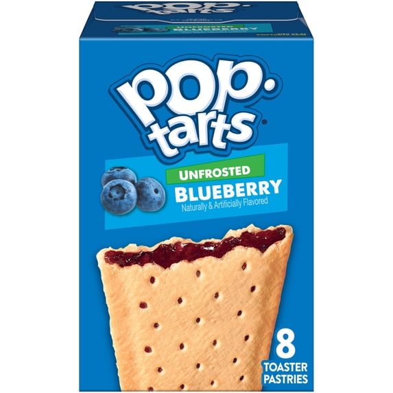 Pop-Tarts Unfrosted Blueberry Toaster Pastries, Breakfast Foods, Shelf-Stable, 13.5 oz (8 Count)