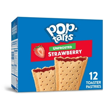 Pop-Tarts Unfrosted Strawberry Toaster Pastries, Breakfast Foods, Shelf-Stable, 20.3 oz (12 Count)