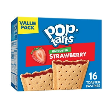 Pop-Tarts Unfrosted Strawberry Toaster Pastries, Breakfast Foods, Shelf-Stable, 27 oz (16 Count)