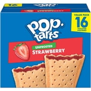 Pop-Tarts Unfrosted Strawberry Toaster Pastries, Breakfast Foods, Shelf-Stable, 27 oz (16 Count)