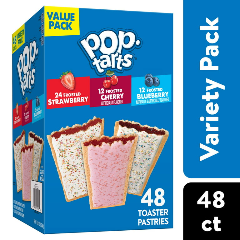smal Præferencebehandling Kom forbi for at vide det Pop-Tarts Variety Pack Breakfast Toaster Pastries, 5.075 lb, 48 Count -  Walmart.com
