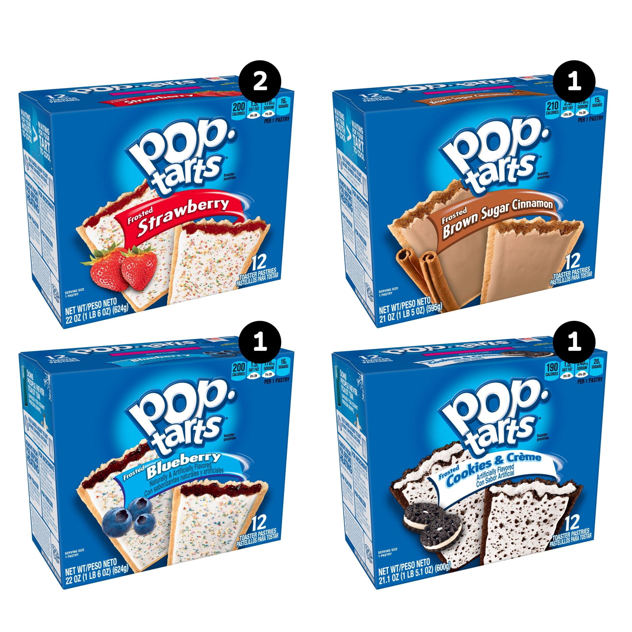 Pop Tarts Variety Pack Toaster Pastries, 108 oz, 60 Count