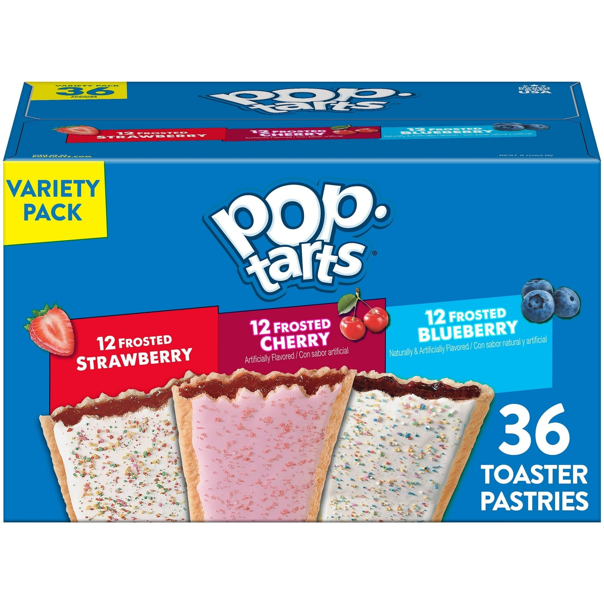 Pop-Tarts Variety Pack Toaster Pastries, Breakfast Food, Shelf-Stable, 60.9 oz (36 Count)