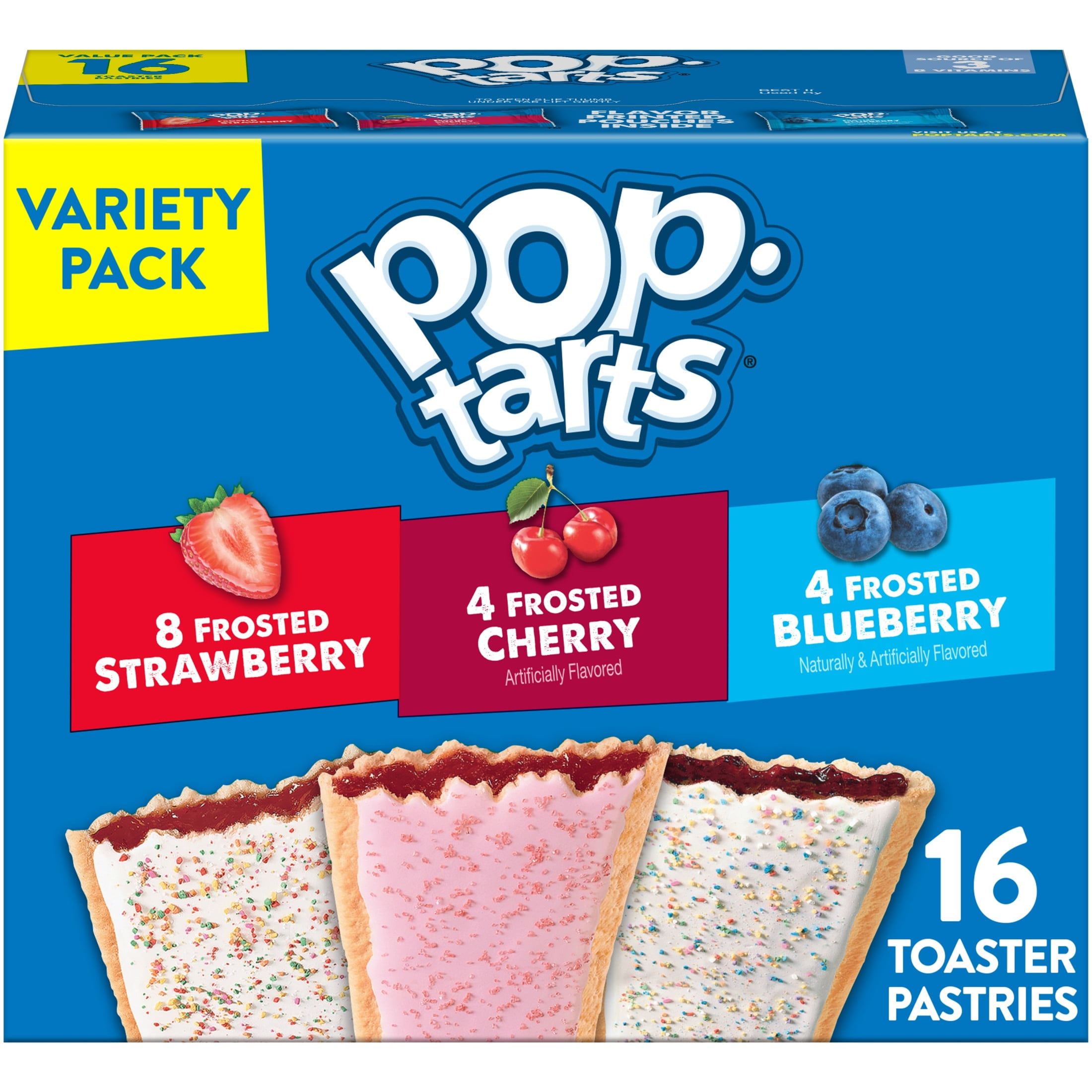 Pop-Tarts Variety Pack Toaster Pastries, Breakfast Foods, Shelf-Stable, 27 oz (16 Count)